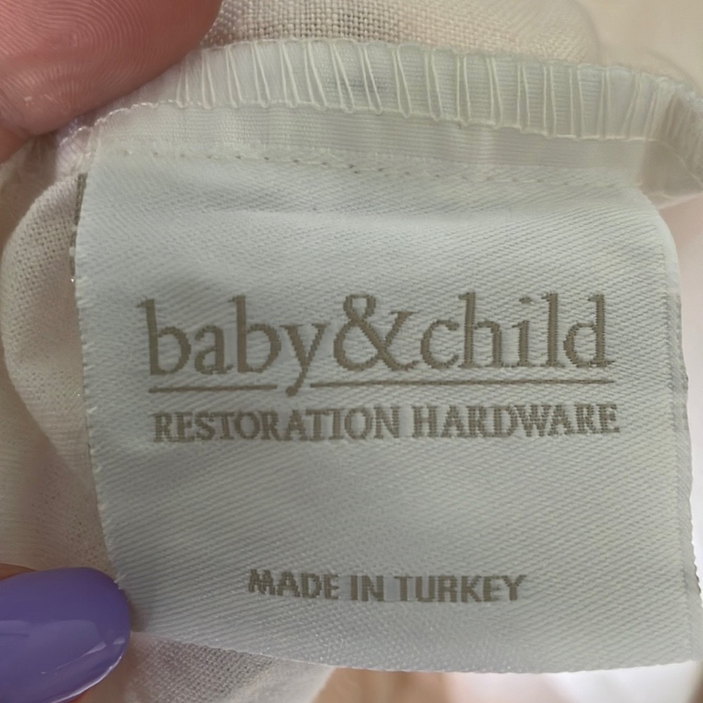 RH Baby&Child Washed Organic Linen Crib Skirt